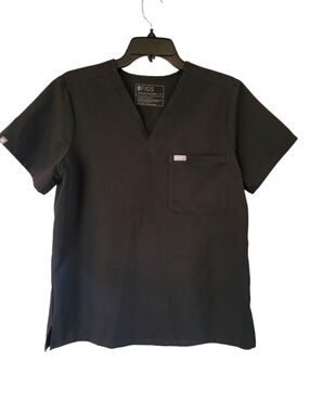 FIGS Technical Collection Black Scrub Top